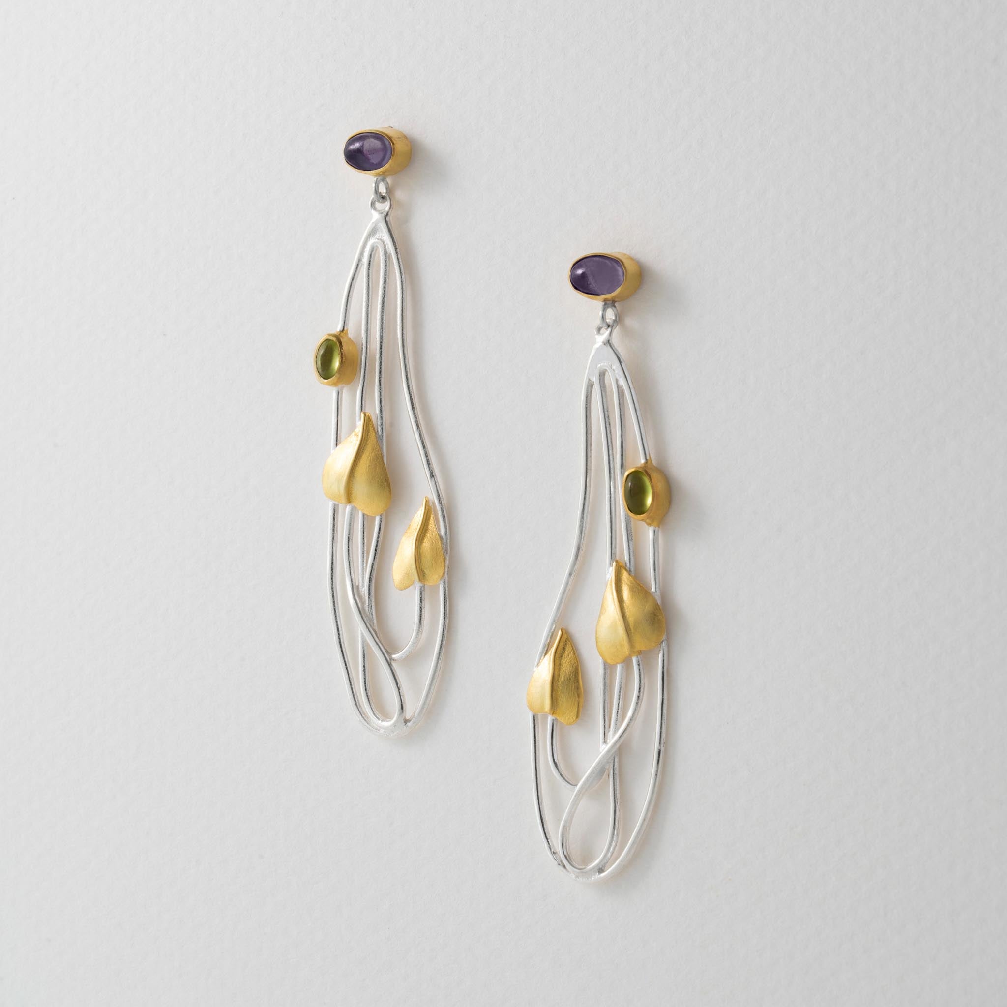 Paula Bolton Silver Jewellery - Macdonald Art Nouveau Drop Earrings