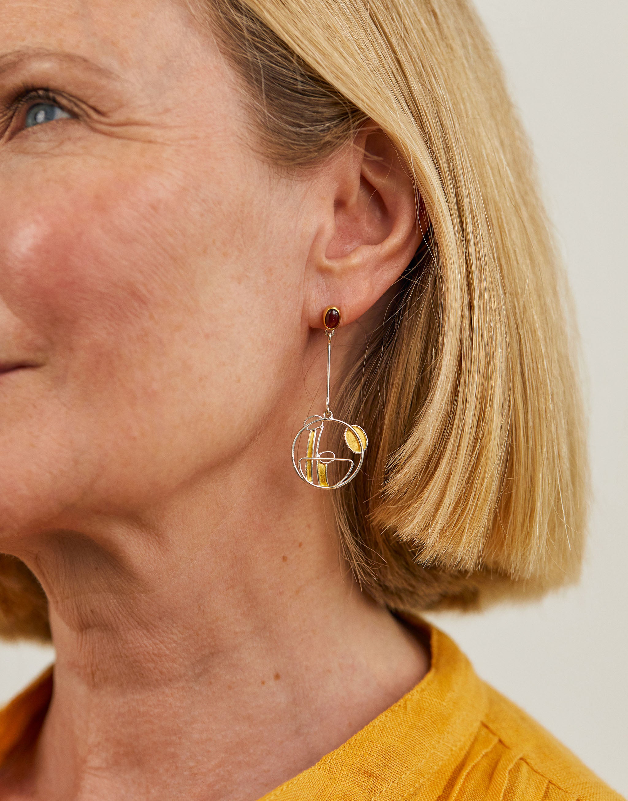 Mackintosh Inspired Garnet Earrings