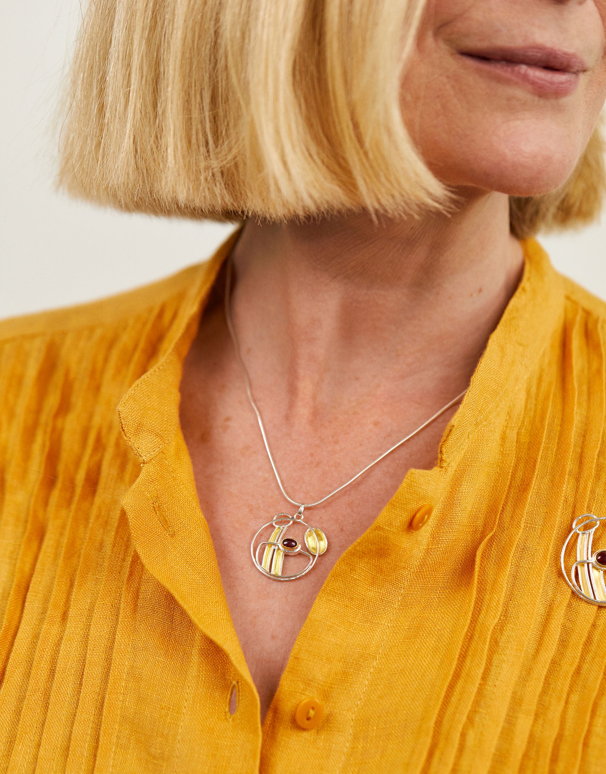 C R Mackintosh Inspired Garnet Necklace